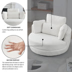 Fauteuil pivotant lune 39W avec pouf de rangement pour salon - 51 x 39 x 30.5