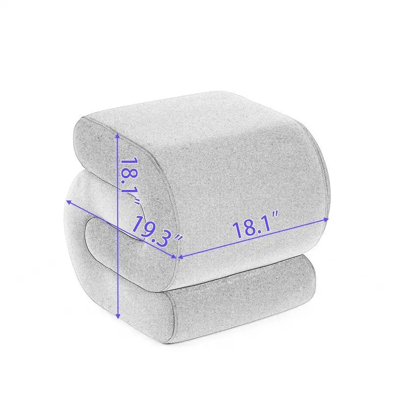 Tabouret de Maquillage Repose-pieds en Velours en Forme de S