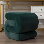 Tabouret de Maquillage Repose-pieds en Velours en Forme de S