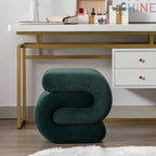 Tabouret de Maquillage Repose-pieds en Velours en Forme de S