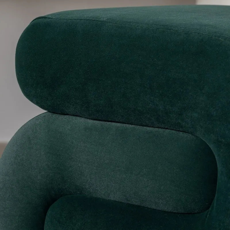 Tabouret de Maquillage Repose-pieds en Velours en Forme de S