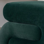 Tabouret de Maquillage Repose-pieds en Velours en Forme de S