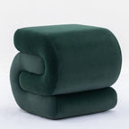 Tabouret de Maquillage Repose-pieds en Velours en Forme de S