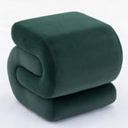 Tabouret de Maquillage Repose-pieds en Velours en Forme de S