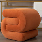 Tabouret de Maquillage Repose-pieds en Velours en Forme de S