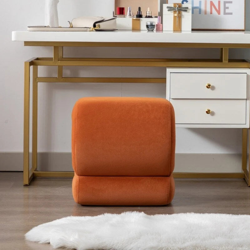 Tabouret de Maquillage Repose-pieds en Velours en Forme de S