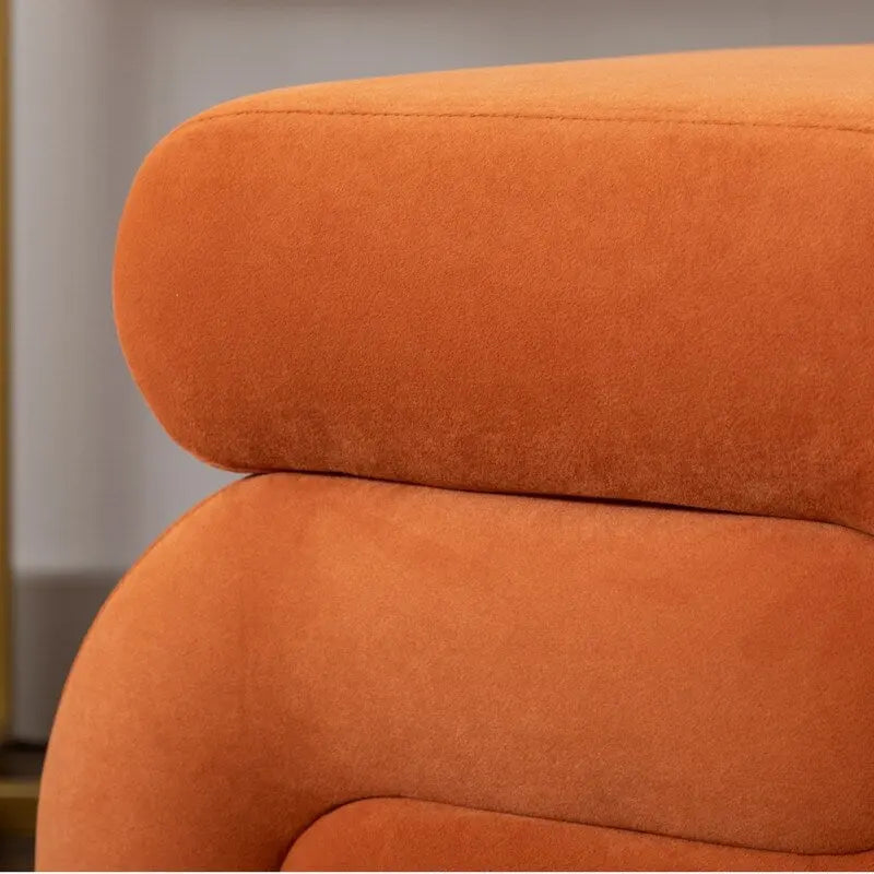 Tabouret de Maquillage Repose-pieds en Velours en Forme de S