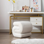 Tabouret de Maquillage Repose-pieds en Velours en Forme de S