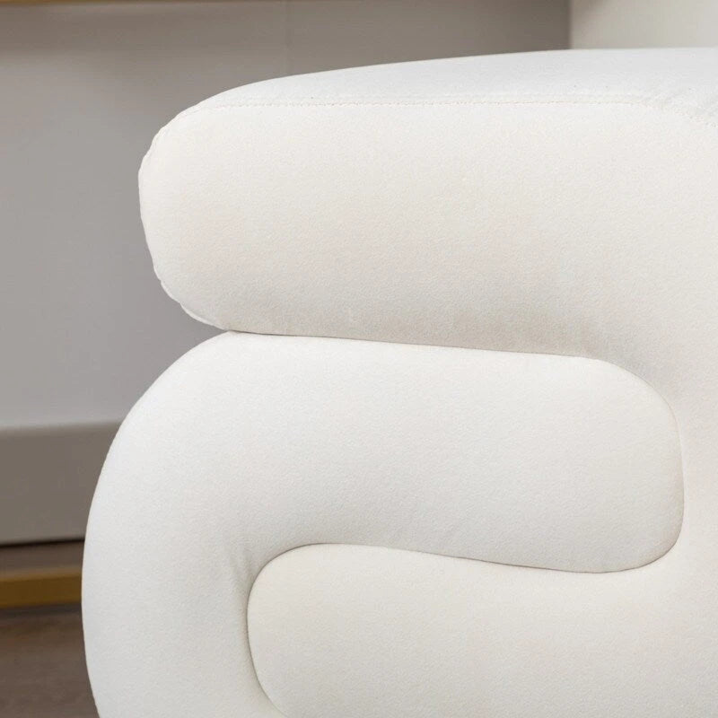 Tabouret de Maquillage Repose-pieds en Velours en Forme de S