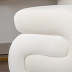 Tabouret de Maquillage Repose-pieds en Velours en Forme de S