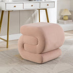 Tabouret de Maquillage Repose-pieds en Velours en Forme de S