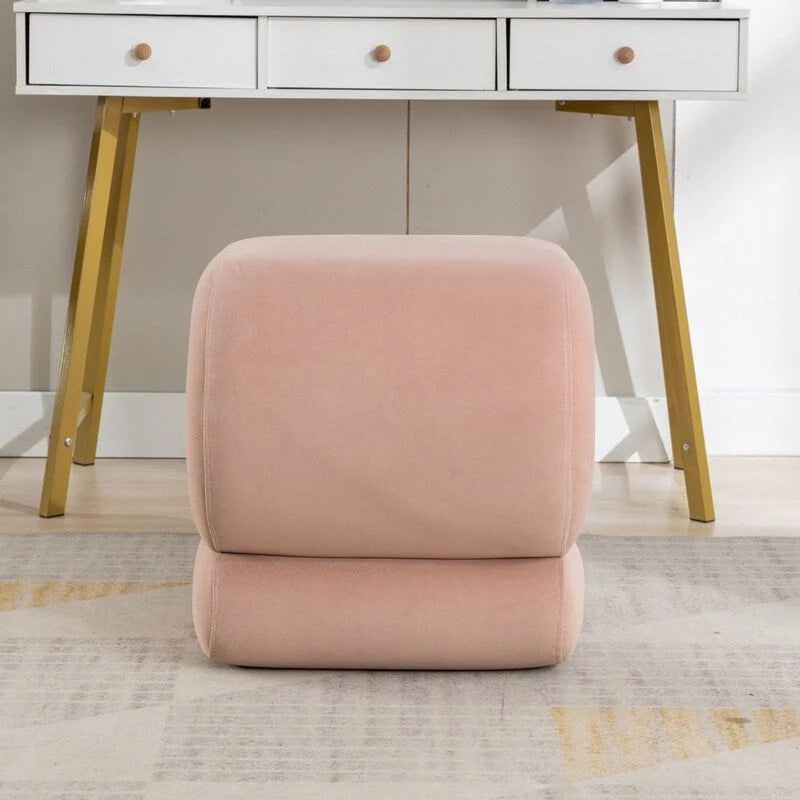 Tabouret de Maquillage Repose-pieds en Velours en Forme de S