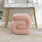 Tabouret de Maquillage Repose-pieds en Velours en Forme de S