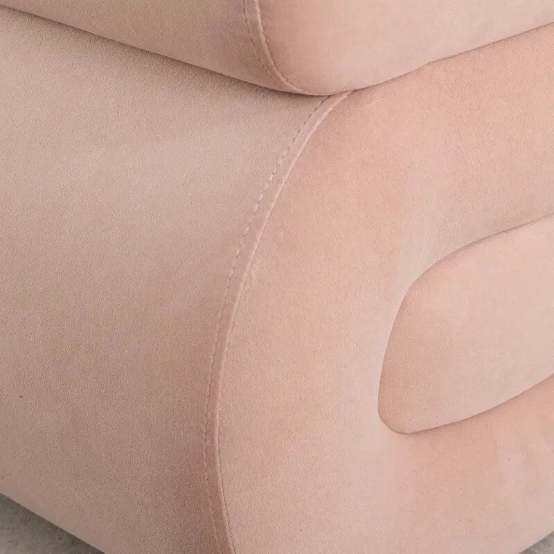 Tabouret de Maquillage Repose-pieds en Velours en Forme de S