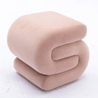 Tabouret de Maquillage Repose-pieds en Velours en Forme de S