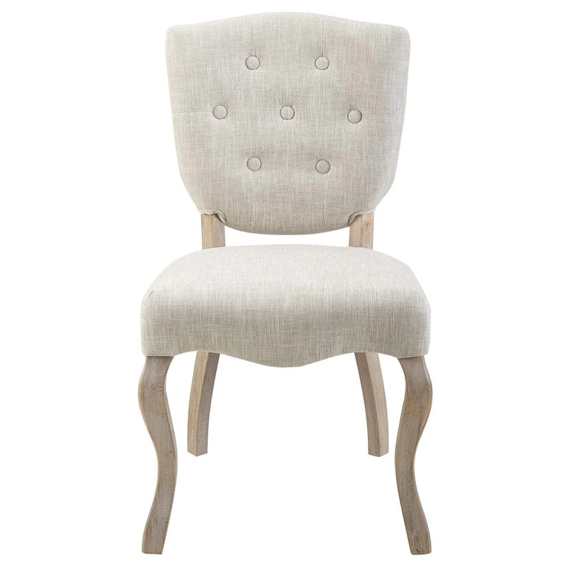 Chaise de salle à manger latérale tapissée vintage française Array