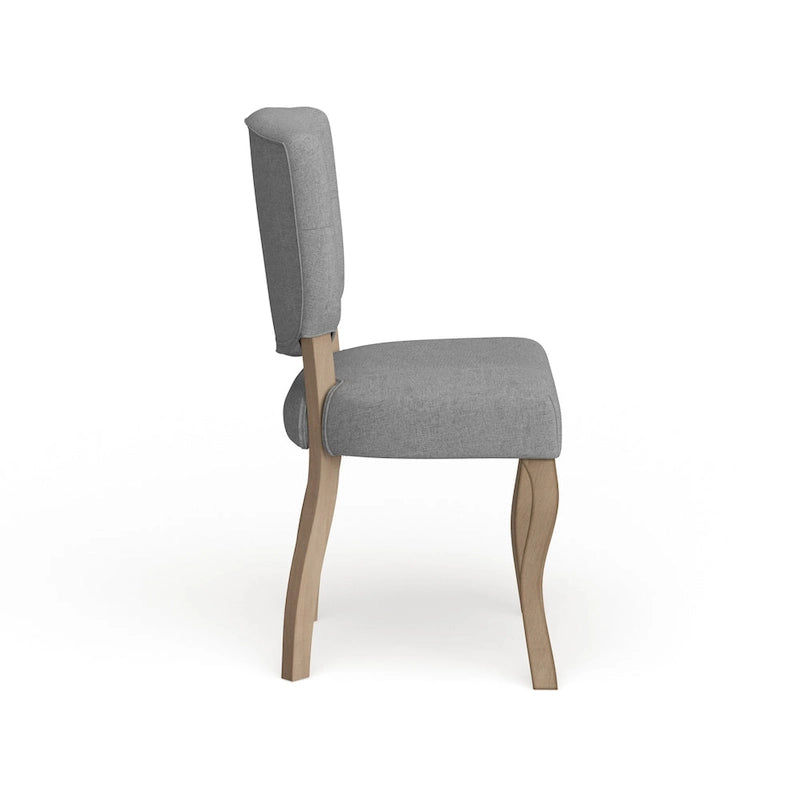 Chaise de salle à manger latérale tapissée vintage française Array