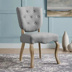 Chaise de salle à manger latérale tapissée vintage française Array