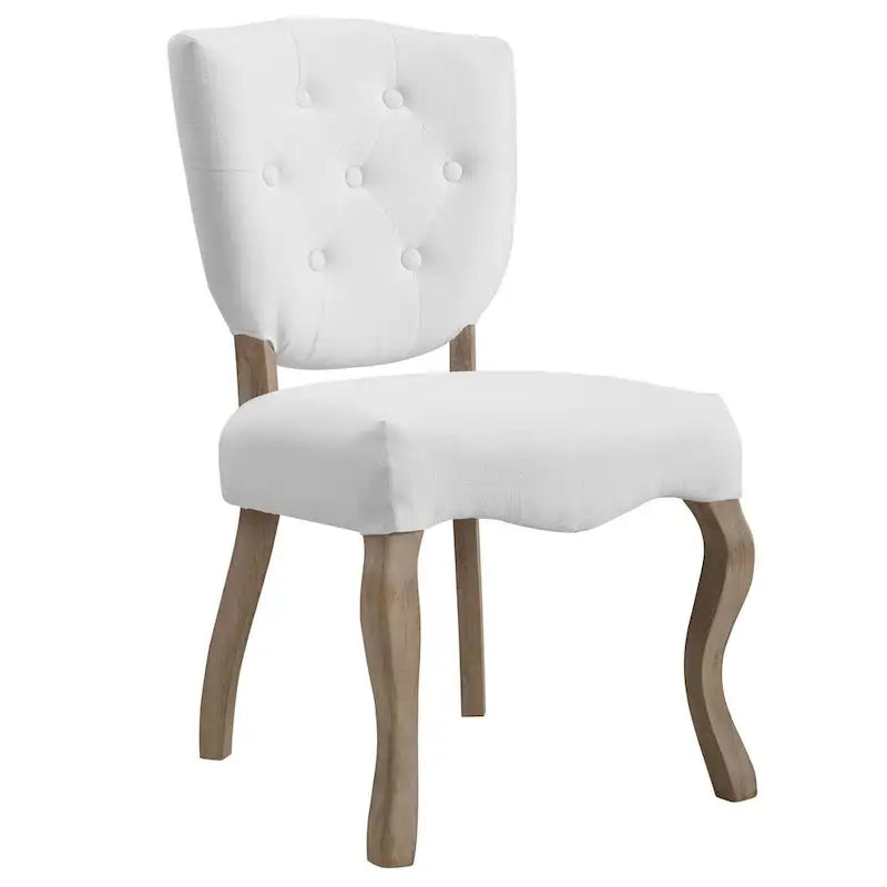 Chaise de salle à manger latérale tapissée vintage française Array