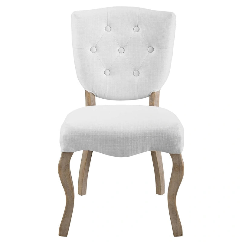 Chaise de salle à manger latérale tapissée vintage française Array