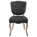 Chaise de salle à manger latérale tapissée vintage française Array