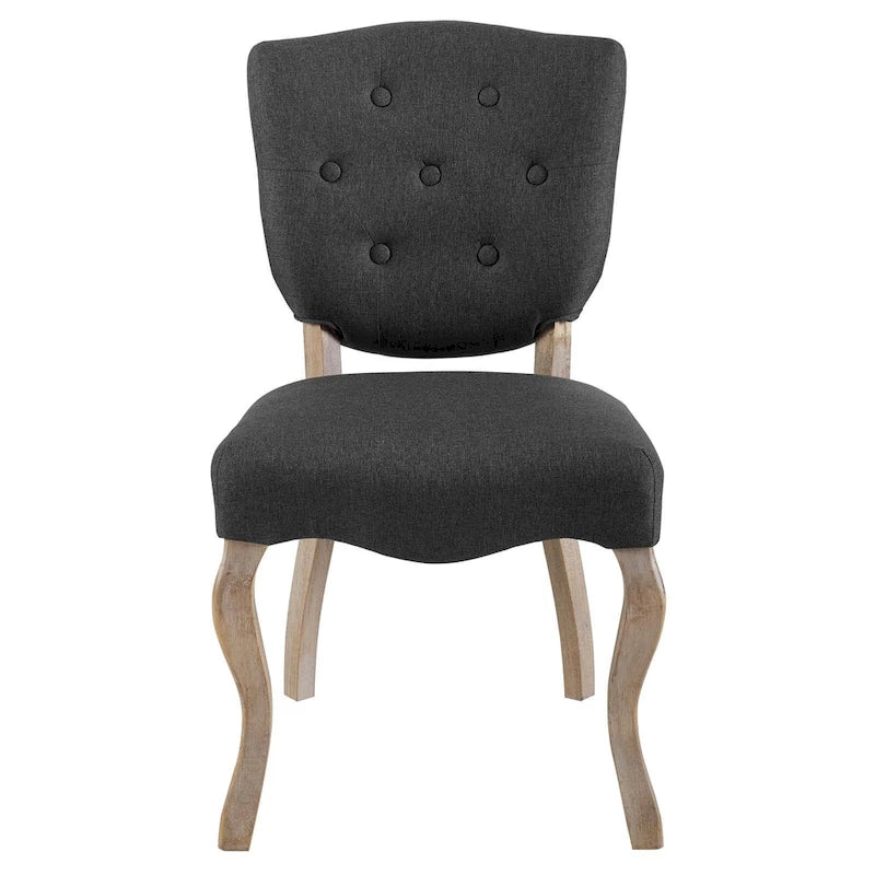 Chaise de salle à manger latérale tapissée vintage française Array