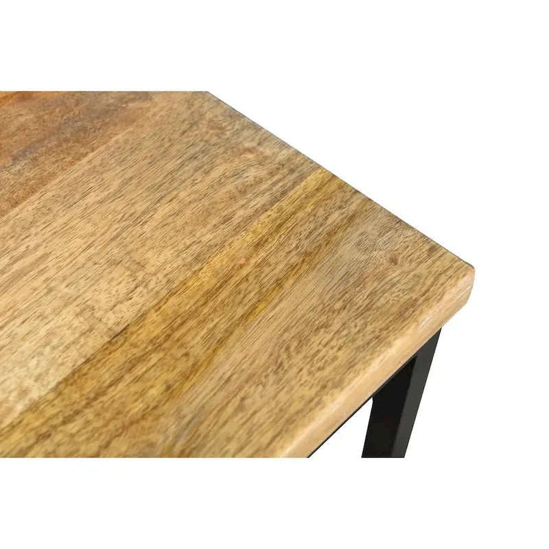 Chaise Timbergirl fabriquée à la main en bois de manguier recyclé et métal (Lot de 2) - 36H x 18W x 18L