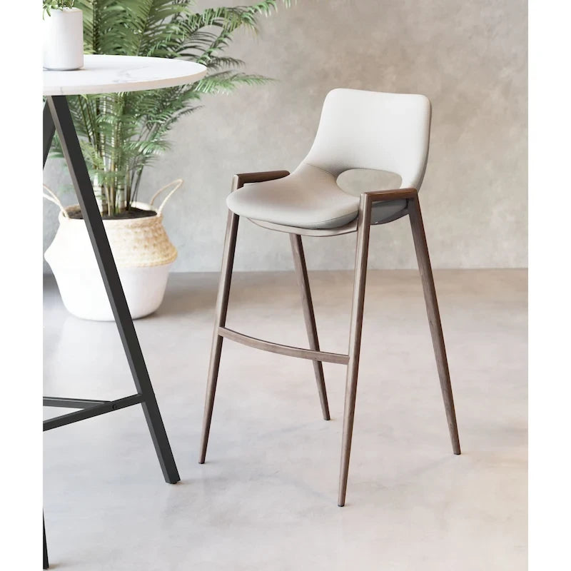 Tabouret de bar Desi noir et noyer