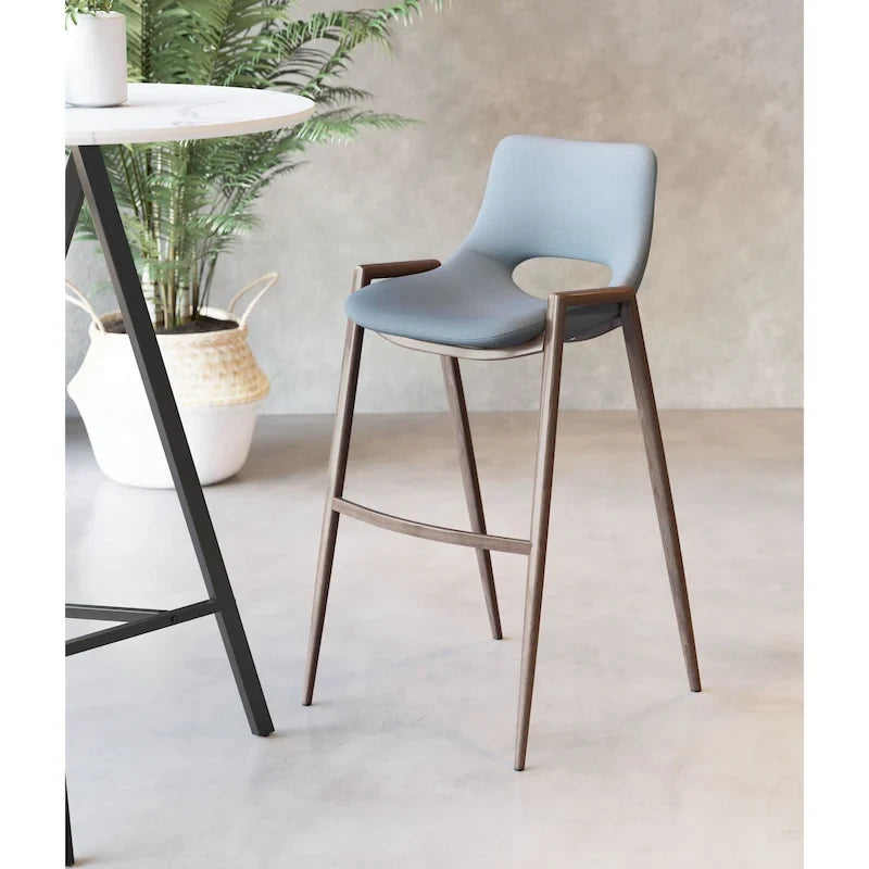 Tabouret de bar Desi noir et noyer