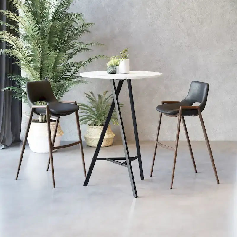Tabouret de bar Desi noir et noyer
