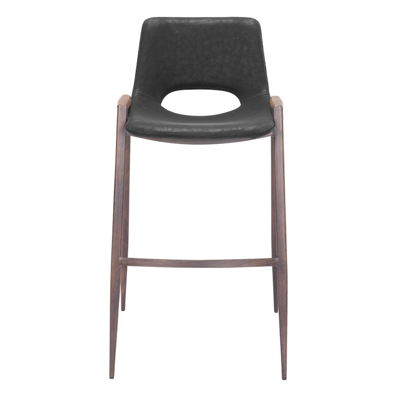 Tabouret de bar Desi noir et noyer