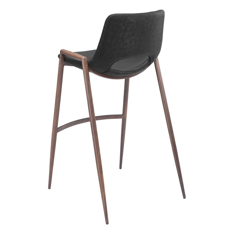 Tabouret de bar Desi noir et noyer