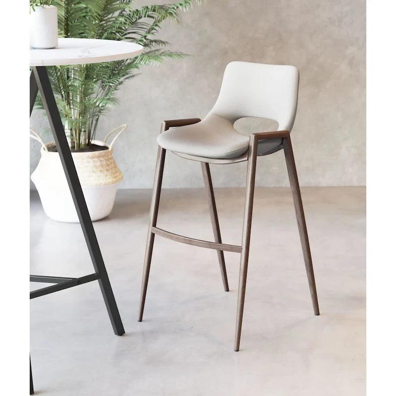 Tabouret de bar Desi noir et noyer