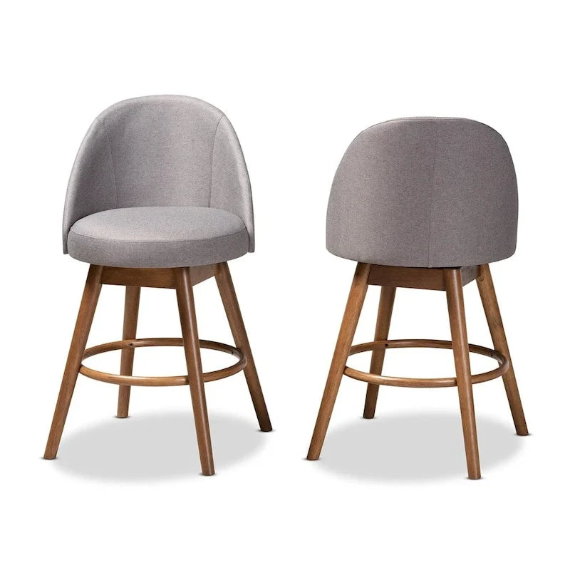 Ensemble de 2 tabourets de comptoir pivotants de style Mid-Century Modern