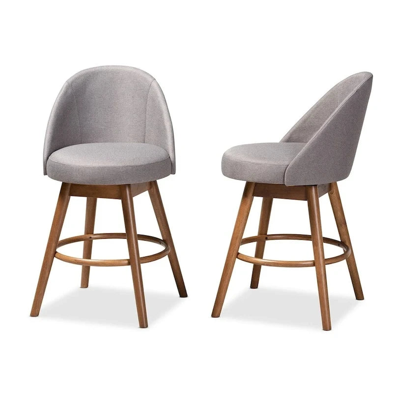 Ensemble de 2 tabourets de comptoir pivotants de style Mid-Century Modern