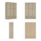 Armoire en bois au charme naturel - Design en rotin respirant Grand espace de rangement