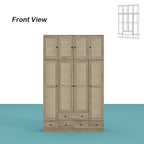Armoire en bois au charme naturel - Design en rotin respirant Grand espace de rangement