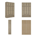 Armoire en bois au charme naturel - Design en rotin respirant Grand espace de rangement