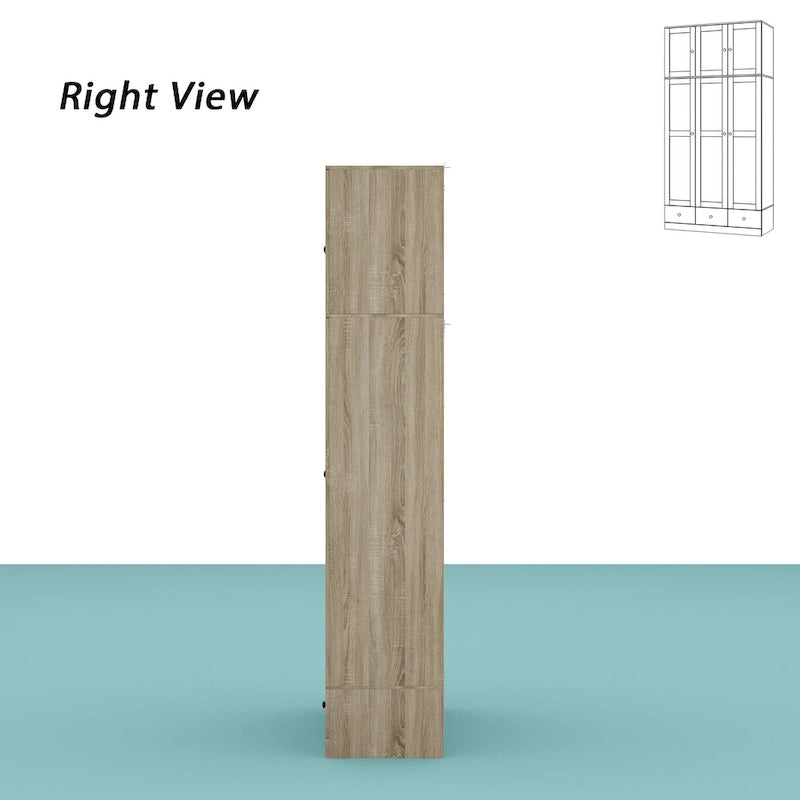 Armoire en bois au charme naturel - Design en rotin respirant Grand espace de rangement