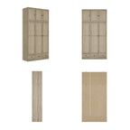 Armoire en bois au charme naturel - Design en rotin respirant Grand espace de rangement