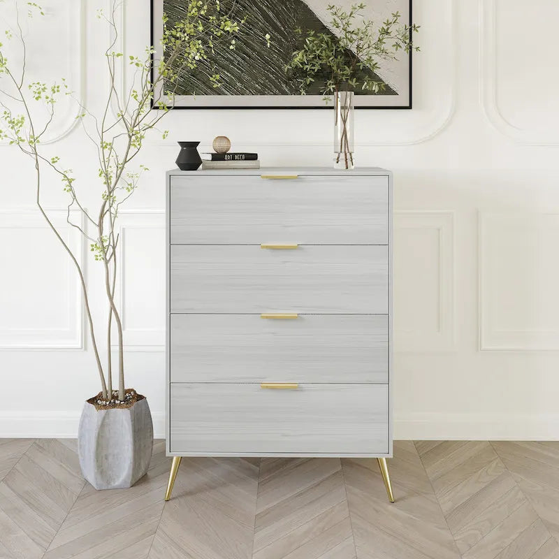 Commode contemporaine en bois à 4 tiroirs CraftPorch