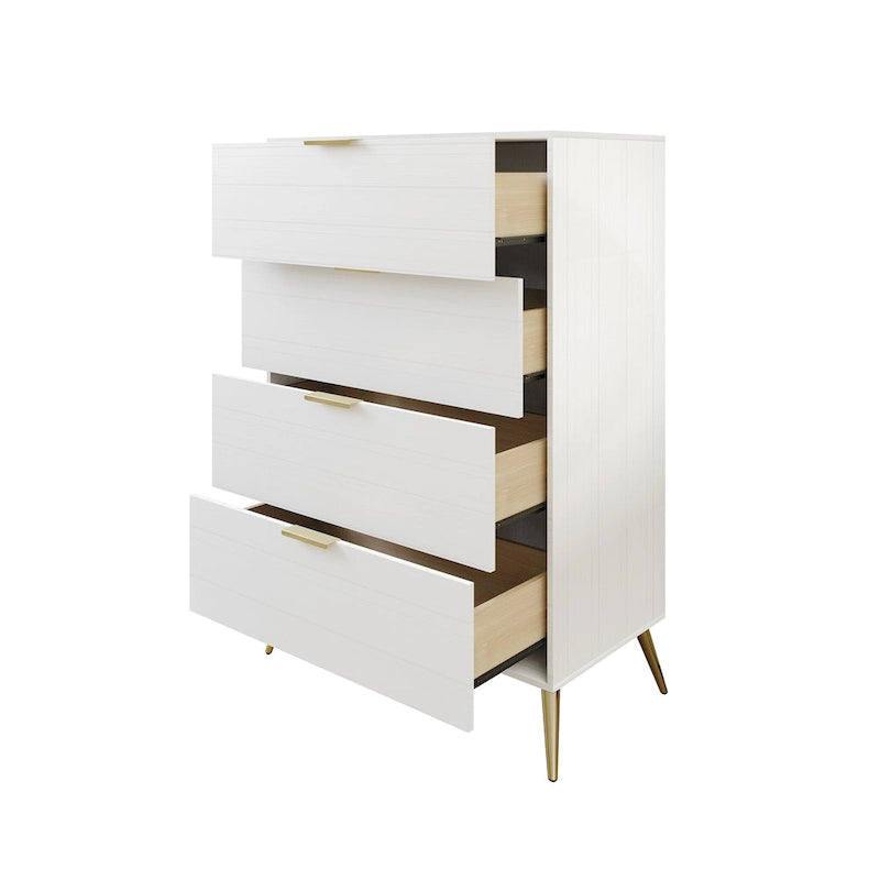 Commode contemporaine en bois à 4 tiroirs CraftPorch