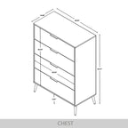 Commode contemporaine en bois à 4 tiroirs CraftPorch