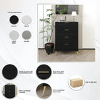 Commode contemporaine en bois à 4 tiroirs CraftPorch