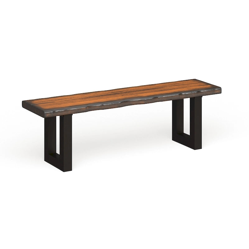 Banc de salle à manger en bois massif de chêne rustique Divo par