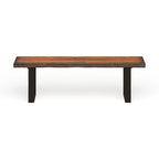 Banc de salle à manger en bois massif de chêne rustique Divo par