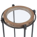 Tables d'appoint rondes Satine en métal et verre (lot de 2)