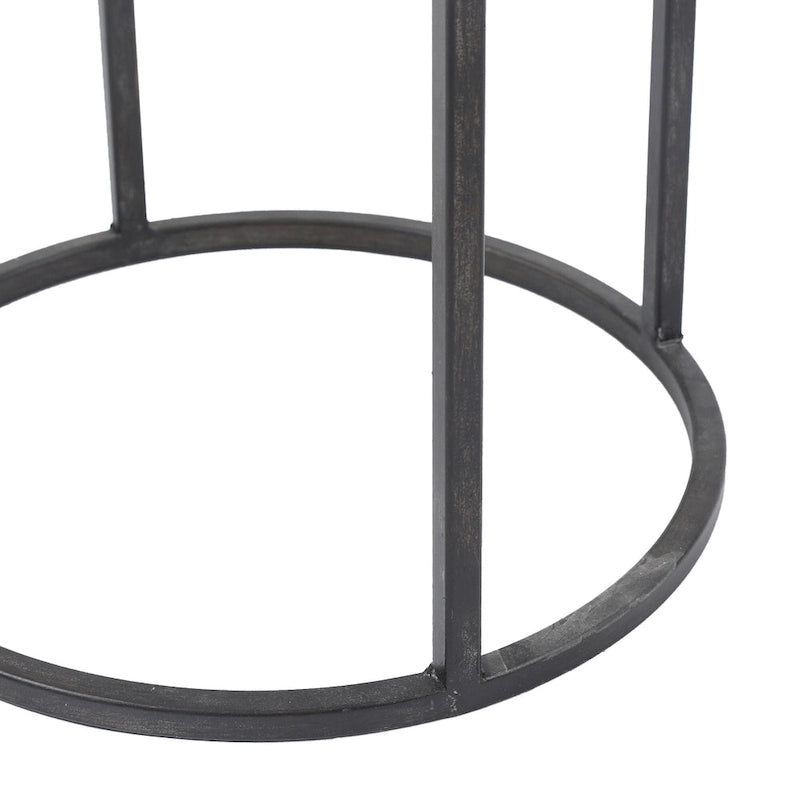 Tables d'appoint rondes Satine en métal et verre (lot de 2)