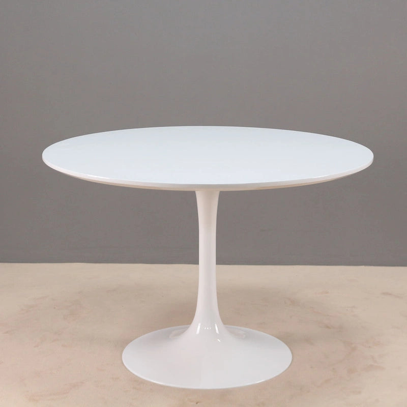 Table à manger ronde sur pied Kelty blanche