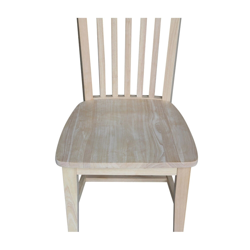 Chaise de salle à manger haute Mission en bois massif